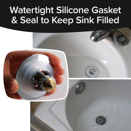 Miniatura 6 de Mer-Maid Drain Magic AS-SEEN-ON-TV reemplaza los tapones de drenaje de baño rotos o faltantes en segundos, sin herramientas, empuja para llenar