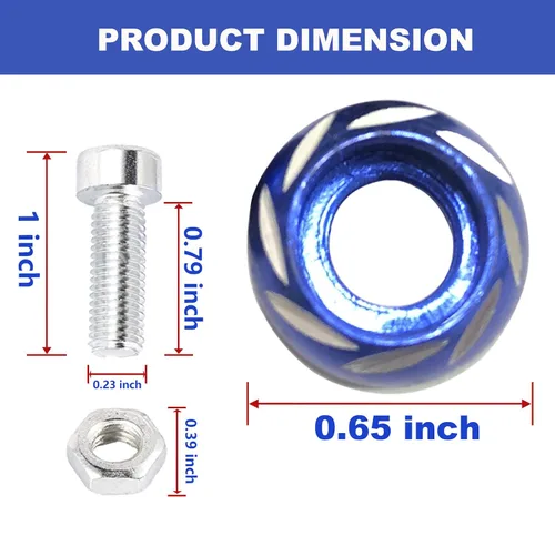 Miniatura 5 de Tornillos de matrícula de motocicleta, tornillo de matrícula, tornillo decorativo de aleación de aluminio M6, kit de tornillos para matrícula apto