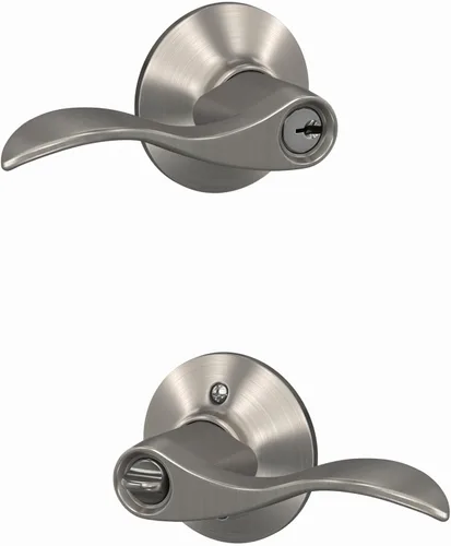 Miniatura 109 de SCHLAGE - Manija de puerta Accent con cerradura de paso libre para pasillo y armario en bronce antiguo - F10 ACC 716 Bronce Envejecido