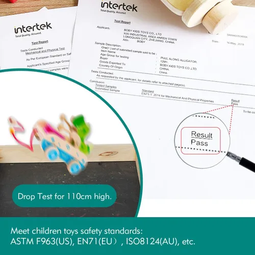 Miniatura 5 de Juguete de Madera de jalar para bebé, Juguete de Cocodrilo con Tambor para niños, Juguete para bebés que arrastran y aprenden a caminar, Cuerda