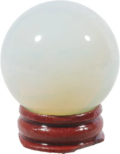 Miniatura 17 de Bola de cristal curativo de amatista de 1.575 in, decoración del hogar, esfera de adivinación Fengshui con soporte de madera