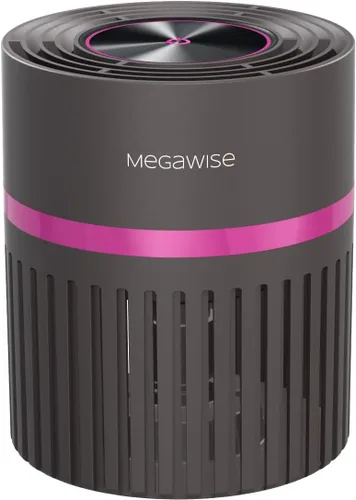 MEGAWISE Purificador de aire para el hogar, HEPA verdadero y carbón activado para olores, humo de mascotas, ventilador de 6 velocidades con iones