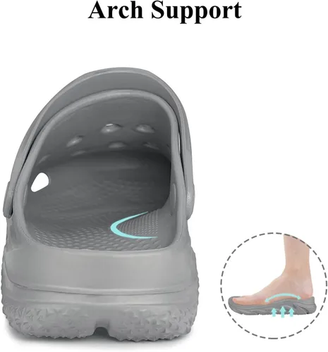 Miniatura 5 de Zuecos de jardín para hombres y mujeres con soporte de arco, sandalias deslizantes clásicas unisex para adultos para exteriores, playa, piscina