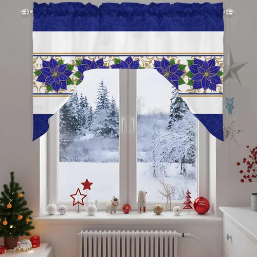 Miniatura 12 de Bonito muñeco de nieve, cenefa de cocina, cenefa con bolsillo para barra, paneles de cortina para dormitorio, sala de estar, baño, cafetería