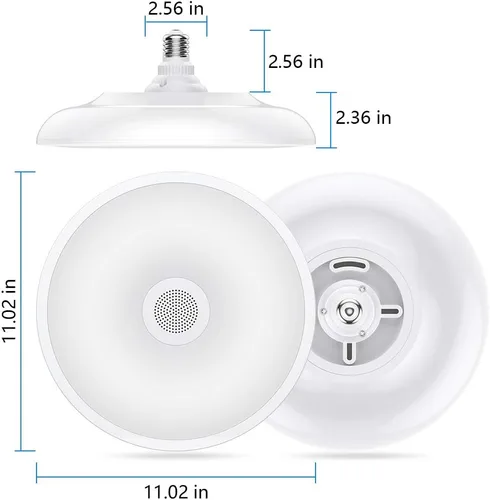 Miniatura 6 de Lámpara de techo impermeable mejorada con música LED con altavoz Bluetooth, certificado FCC UL1598, luz cambiante de color de 18 W con control