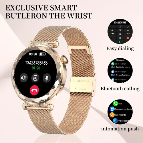 Miniatura 4 de Reloj inteligente para mujer, rastreador de actividad física para Android/iOS, pantalla AMOLED de 1.19 pulgadas con ciclo femenino, frecuencia