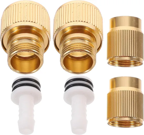 Yardwe Conector de manguera de agua de junta rápida chapada en aleación de aluminio de 2.37 x 1.14 pulgadas, accesorios de conexión rápida para