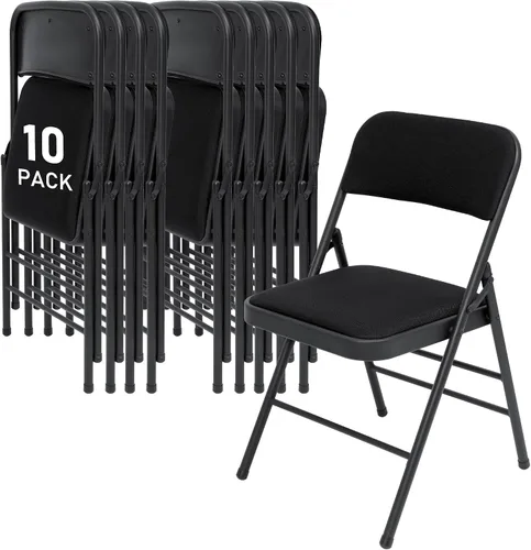 Miniatura 10 de SEALAMB Paquete de 4 sillas plegables con asiento cómodo, marco de metal resistente, sillas apilables portátiles para bodas, fiestas, oficina