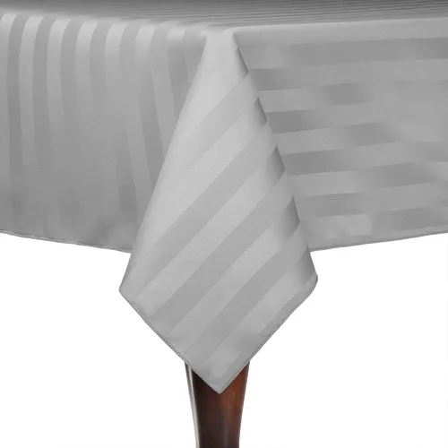 Miniatura 13 de Ultimate Textile Mantel rectangular de rayas satinadas, 59.8 x 90.2 in, color marrón oscuro