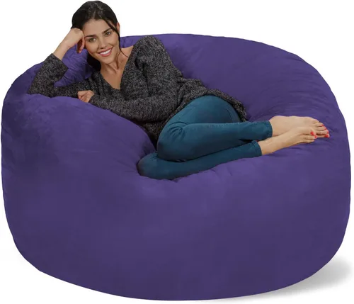 Miniatura 7 de Chill Sack Puf - Sillón gigante de espuma viscoelástica de 5 pies, sofá grande con funda de microfibra suave, color marrón