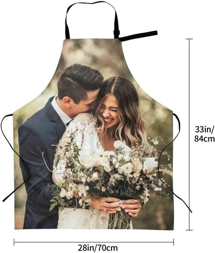 Miniatura 4 de Delantales personalizados para mujeres y hombres, delantal personalizado con logotipo de texto fotográfico, delantales de cocina personalizados
