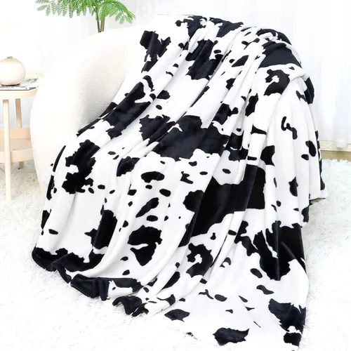 Miniatura 34 de Manta en blanco y negro, suave, cálida y acogedora para asiento de automóvil, cochecito, viajes, decoración de dormitorio para todas las estaciones
