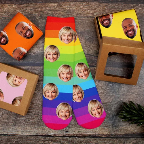 Miniatura 5 de Calcetines de cara personalizados, calcetines divertidos con caras para hombres, mujeres, amantes de los perros, regalos personalizados