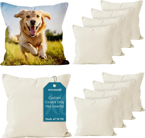 Miniatura 11 de Encasa XO Fundas de almohada de 16 x 16 pulgadas – Sublimación en blanco natural (paquete de 4) paquete con cremallera invisible – Fundas de cojín
