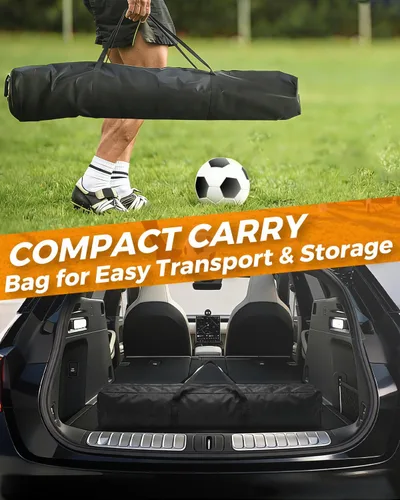Miniatura 6 de Portería de fútbol para patio trasero, red de portería de fútbol portátil de 12 x 6 pies/6 x 4 pies, configuración rápida con 1 bolsa de transporte