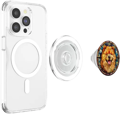 Miniatura 4 de Chow Chow Dog Stained Glass Leadlight Artistic Design PopSockets MagSafe PopGrip for iPhone