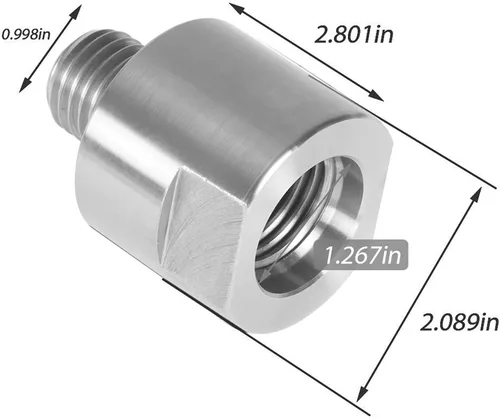 Miniatura 3 de El adaptador de cabezal de torno convierte 1-1/4 pulgadas x 8tpi a 1 pulgada x 8 tpi para torno de carpintería