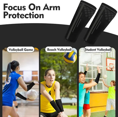 Miniatura 5 de ROOCHKD Mangas de brazo de voleibol para pasar el antebrazo, protector de brazo de compresión para niños y adultos