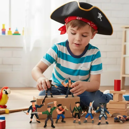 Miniatura 3 de ArtCreativity Juego de figuras de acción pirata para niños, 3.5 pulgadas, plástico en posturas surtidas, paquete de 8
