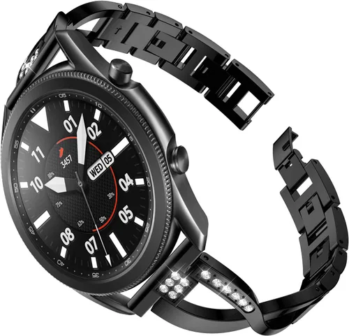 Correas de repuesto para Samsung Galaxy Watch 3 de 1.772 in SM-R840 para mujeres y hombres, 0.866 pulgadas de liberación rápida de acero inoxidable