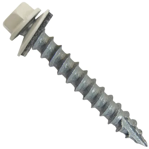Miniatura 21 de Tornillos de metal para techos n.º 14 x 1-1/2 pulgadas, cabeza hexagonal de arandela de piel de buque Tornillo de techo de chapa metálica. Buckskin