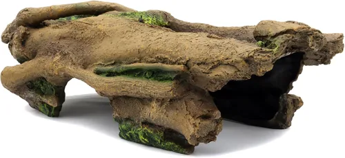 JIHAQUA Decoración de Terrario de Corteza de Resina para Acuario, Escondite para Lagarto, Serpiente o Reptil, Cueva de Escondite para Lagarto, Araña