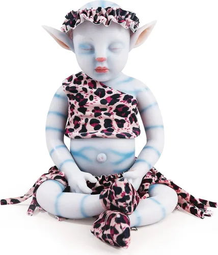 Miniatura 9 de Vollence Muñeca de bebé Reborn de silicona de 20 pulgadas con ojos cerrados Avatar - Niño
