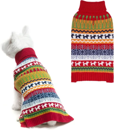 Miniatura 19 de Mihachi Suéter para perro, abrigo de invierno, ropa con rayas coloridas para clima frío, talla M