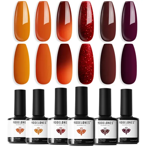 Miniatura 14 de modelones - Juego de 6 esmaltes en gel, tonos verano, rosa, rosa fuerte, rosa neón, blanco, magenta, de suave claro a oscuro,arte para amantes