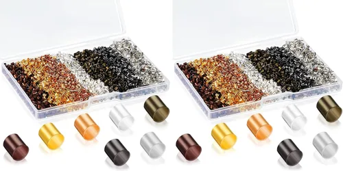 Miniatura 8 de 3500 cuentas de tubo de engarce de 7 colores, cuentas de engarce de joyería para aretes, pulseras, collares, colgantes, manualidades, accesorios