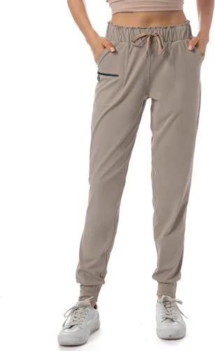 Haowind - Pantalones deportivos para mujer con bolsillos y cintura elástica, cómodos pantalones de deportivos de descanso para deportes, gimnasio,