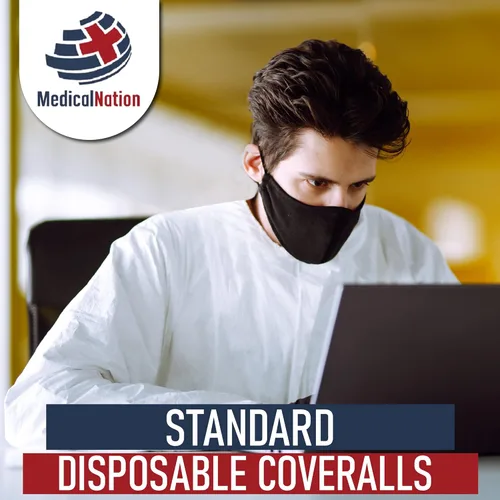 Miniatura 3 de Medical Nation Monos de Protección Desechables para Materiales Peligrosos Paquete de 25, 3X-Grande Monos Protectores Sin Capucha - Mono