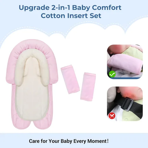 Miniatura 6 de COOLBEBE Juego de soporte y fundas de correa para bebé recién nacido, almohadillas extra suaves para asiento de automóvil, perfecto para asientos