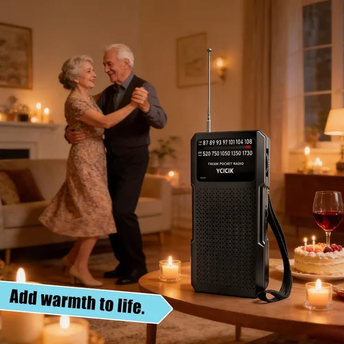 Miniatura 3 de Radios portátil Am Fm, radio a batería con conector para auriculares y clip trasero, radio de bolsillo con recepción de largo alcance para personas