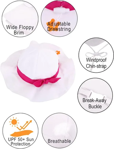 Miniatura 21 de SimpliKids Sombrero de sol para bebé de ala ancha con protección solar UPF 50+ UV Ray