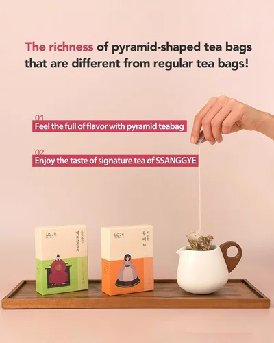 Miniatura 3 de Ssanggye Hanchasilok - Juego de regalo tradicional de té del rey, 1 onza (12 unidades, 4 sabores x 3EA) Té coreano de primera calidad mezclado