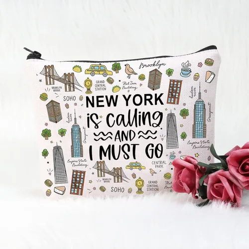 Miniatura 3 de POFULL NYC Gift New York is Calling and I Must Go Tote Bag Regalo de viaje Regalo de viaje de Nueva York, Nueva York está llamando bolsa de Nueva