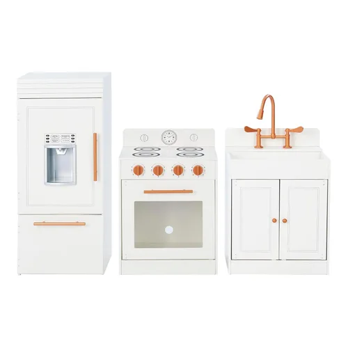 Miniatura 8 de Teamson Kids Little Chef Paris - Cocina modular contemporánea interactiva de madera para jugar con refrigerador, horno, fregadero y espacio