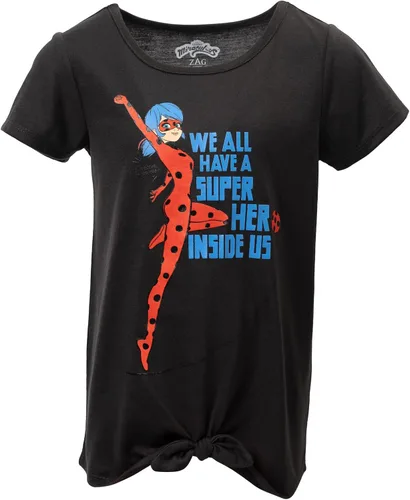 Miniatura 2 de Miraculous Ladybug - Conjunto de camiseta y pantalones cortos con diseño de nudos para niñas