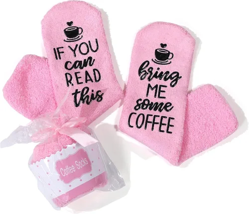 Miniatura 60 de CHANGGER Calcetines unisex con texto en inglés "If You Can Read This Bring Me Some Fuzzy Funny Saying Crew Socks Christmas Unisex Gift