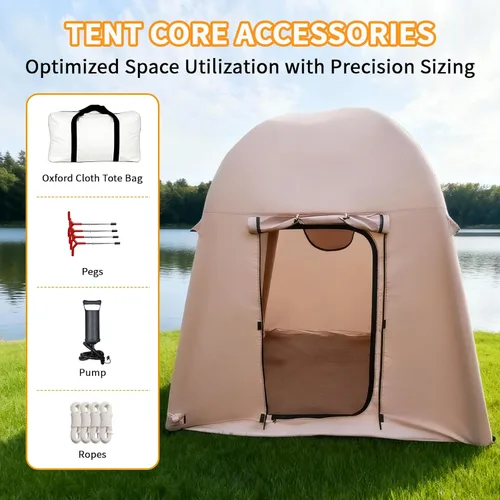 Miniatura 2 de Inflatable Camping Tent with Hand Pump,4 Season Waterproof Outdoor Oxford Blow up 2-4Person with Mesh Windows & Door Tent House.
