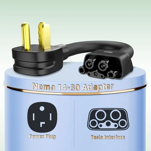 Miniatura 3 de Adaptador para Tesla NEMA 14-30, adaptador Nema 14-30 de 250 V 24 A para Tesla Gen 2, cable resistente de 0.689 in, carga rápida de 11.8 pulgadas