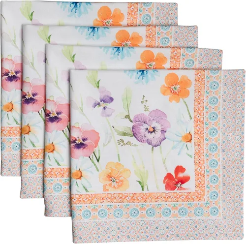 Miniatura 45 de Maison d' Hermine Happy Florals - Juego de 4 servilletas 100% algodón suave y cómodo perfectas para cenas familiares, bodas, fiestas de cóctel, 063
