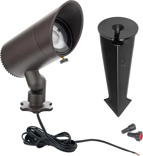 Miniatura 2 de WAC - Iluminación de paisaje, luz LED de acento básica de 12 V, 3 W con ángulo de haz ajustable de 2700 K en bronce
