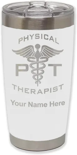 Miniatura 29 de LaserGram PT Physical Therapeut, vaso aislado al vacío de 20 onzas, grabado personalizado incluido (negro)