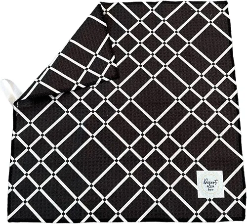 Miniatura 5 de Paños de microfibra con tejido de gofre, paquete de 5, altamente absorbentes, de secado rápido, paño de limpieza de microfibra suave de alta Negro