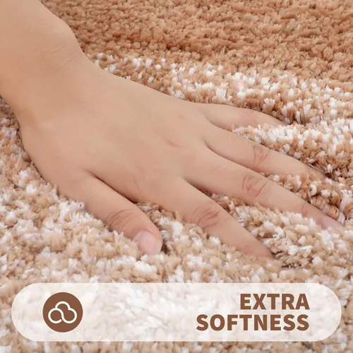 Miniatura 4 de OLANLY Alfombra de baño y inodoro en forma de U, tamaño 59 x 20 pulgadas, tamaño de alfombra de inodoro de 24 x 20 pulgadas, color beige, paquete