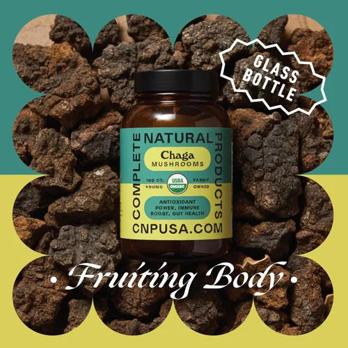 Miniatura 4 de Complete Natural Products Cápsulas orgánicas de hongos Chaga - 100 unidades, poder antioxidante orgánico, refuerzo inmunológico, apoyo intestinal