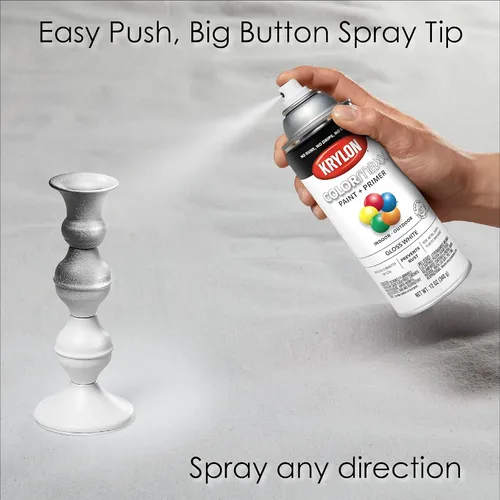 Miniatura 3 de Krylon K05545007 COLORmaxx Pintura en aerosol y base para uso en interiores y exteriores, color blanco brillante, 12 onzas (paquete de 2)