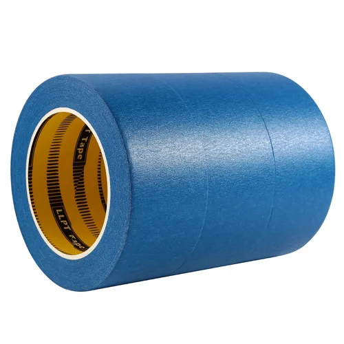 Miniatura 12 de LLPT Cinta adhesiva de uso general, paquete de 5 unidades de 1 pulgada x 55 yardas cada una, línea limpia sin residuos para pintar, artes, Azul